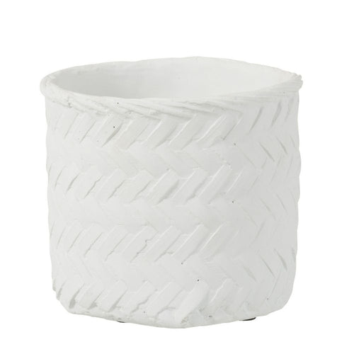 J-Line bloempot Immitatie Gewoven - cement - wit - medium - Ø 20 cm - vtwonen shop