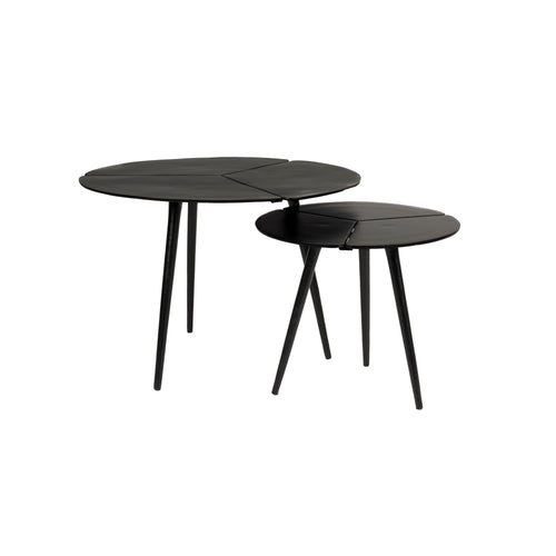 Housecraft Living Kourdeboer Bijzettafel Rond Aluminium Zwart - Set van 2 - vtwonen shop