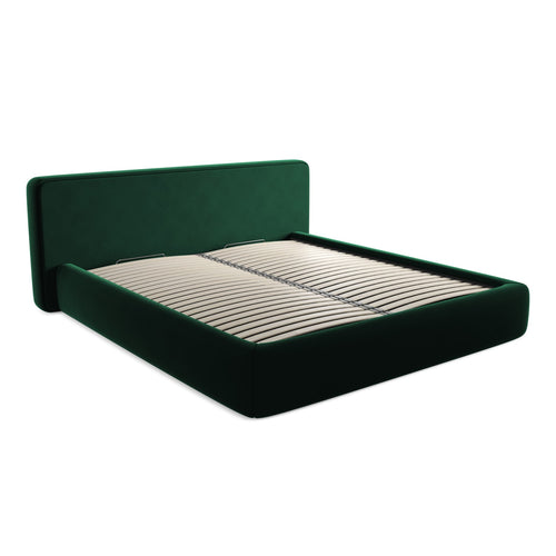 LaMiaSofa Bed met opbergruimte Firenze - velours - flessengroen - 220x225x82