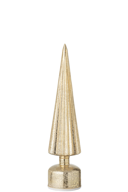 J-Line decoratie Kerstboom Draaiend - glas - goud - large - LED - vtwonen shop