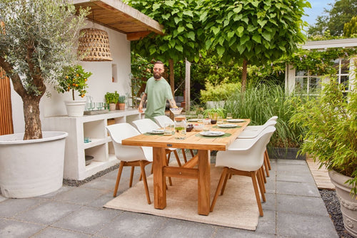 Hartman Tuinstoel Sophie - Wit/Naturel - Set Van 2