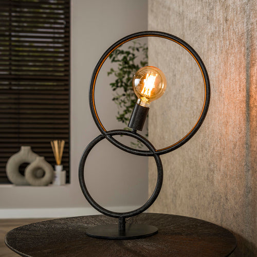 Giga Living Tafellamp Loop - Zwart Metaal - 40x20x55cm