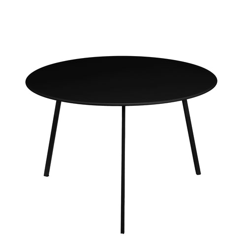 Mica Decorations Seatle Bijzettafel voor Buiten - Salontafel Rond - Plantentafel en Koffietafel - H38 x Ø58 cm - Metaal - Zwart