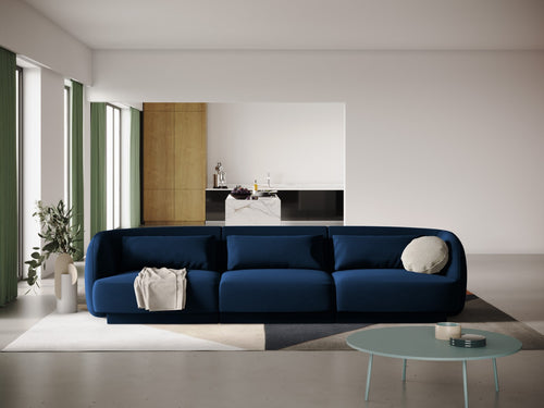 Cosmopolitan Design Bank Tulum 3-zits, flueel, koningsblauw - 90x255x70cm
