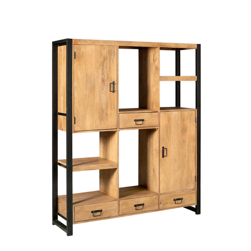 StarFurn Vakkenkast Boaz - Rechthoek Naturel Hout - 150x40x180cm - vtwonen shop