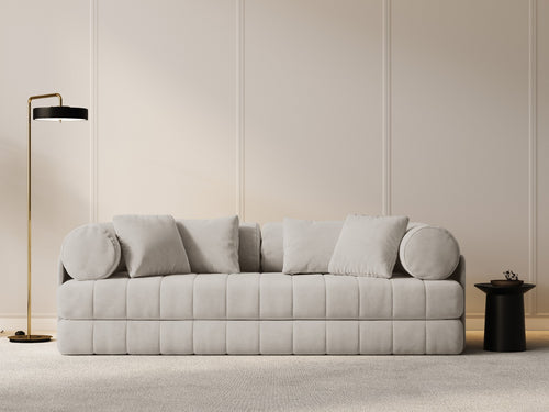 Cosmopolitan Design Converteerbare bank Kemi 3-zits, flueel beige - 95x206x70cm