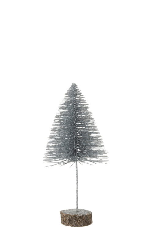 J-Line decoratie Kerstboom - kunststof - zilver - medium - 2 stuks - vtwonen shop