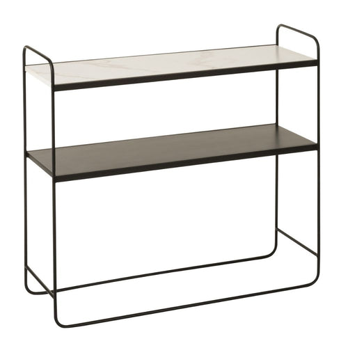 J-Line console Marmer 2 Planken - ijzer - zwart - vtwonen shop