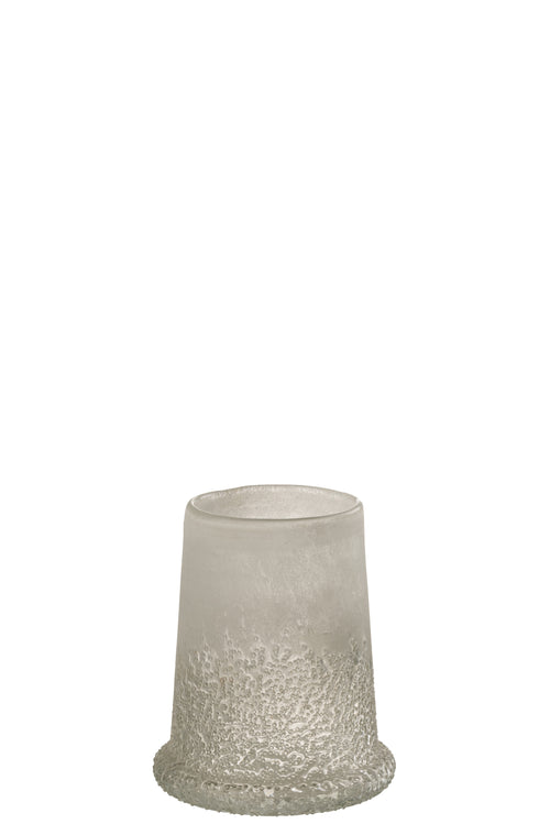 J-Line windlicht suiker - glas - wit - medium