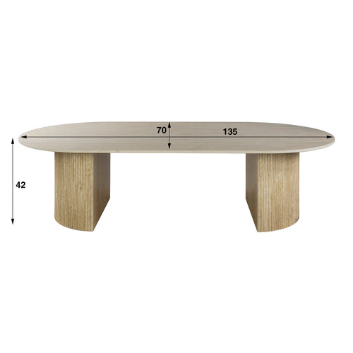 Giga Living Salontafel Romano - Organisch Travertin - 135x70x40cm