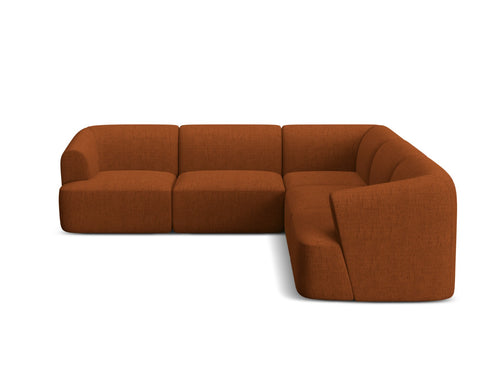 Cosmopolitan Design Symmetrische modulaire hoekbank Campi 6-zits, structurele stof baksteen - 255x255x70cm
