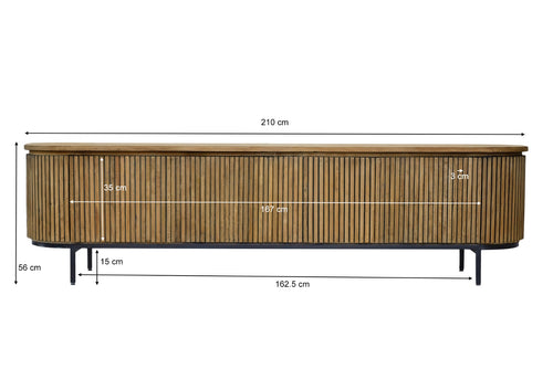 Livingfurn tv-meubel Lausanne - teakhout - 210cm