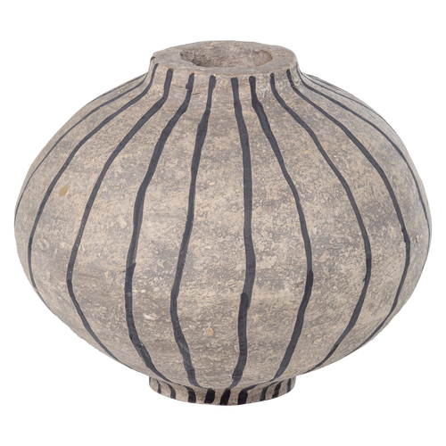 WOOOD decoratie vaas Karo - Papier Mache - Zand - 30x35x35