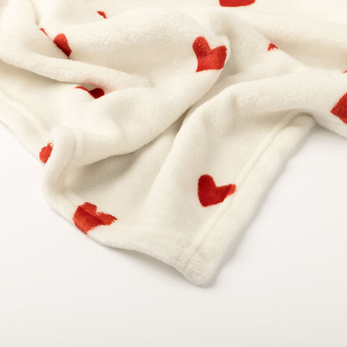 HARTJES - plaid 140x180 cm - met hartjes - Snow White - wit