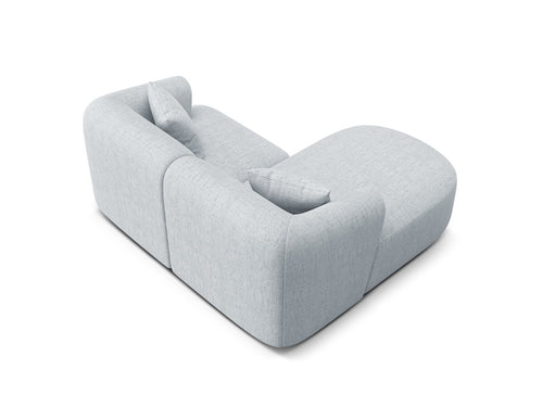 Cosmopolitan Design Modulaire hoekbank links Campi 3-zits, structurele stof lichtgrijs - 156x180x70cm