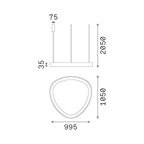 Ideal Lux GEMINI Geïntegreerde LED-hanglamp voor plafond, messing, 9100lm, 4000K