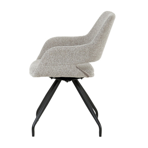 Livingfurn eetkamerstoel Capp - taupe - set van 2 - 61x61x88