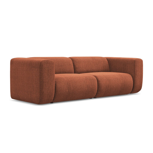 LaMiaSofa 3-zits bank Bari - chenille stof - terracotta - 228x89x70