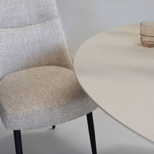 DÉJA Living Eetkamerstoel Meau - Beige/Zwart - Zithoogte 47cm - Set van 2 - vtwonen shop