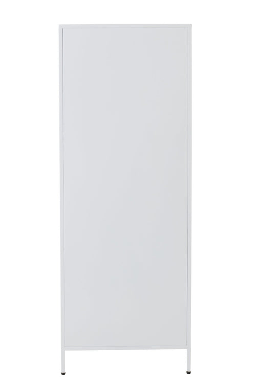 J-Line decoratie Kast - polyresin - ijzer/glas - wit
