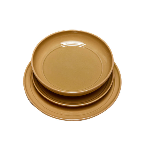 Hübsch lunchbord Amare - steenpoeder - ø23xh2cm - vtwonen shop