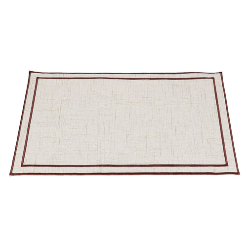 Salt & Pepper - Placemat 44x29cm beige met donkerbruin stiksel Tabletop - Set van 4
