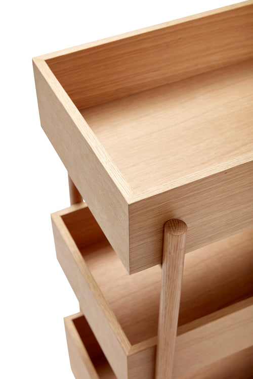 Hübsch sidetable Stack - mdf/okernfineer/eiken - 43x35xh90cm