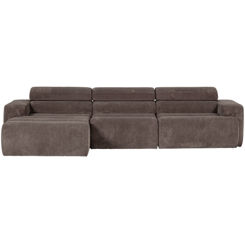 WOOOD chaise longue bank links Novi - Ribstof - Grijsbruin - vtwonen shop