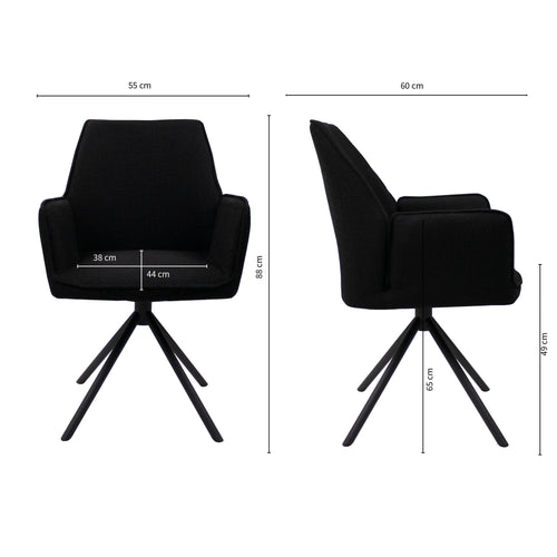 Kick draaistoel Alex - Zwart - vtwonen shop