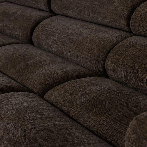 WOOOD chaise longue bank links Novi - Polyester - Donkerbruin Melange - vtwonen shop