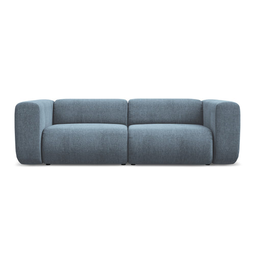 LaMiaSofa 3-zits bank Bari - chenille stof - jeans - 228x89x70