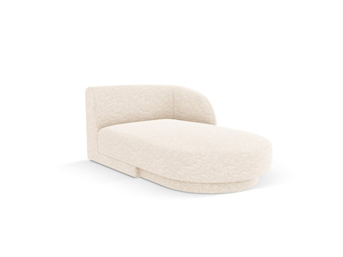Micadoni rechter chaise longue Miley 2-zits, structurele stof ivoor - 156x90x70cm
