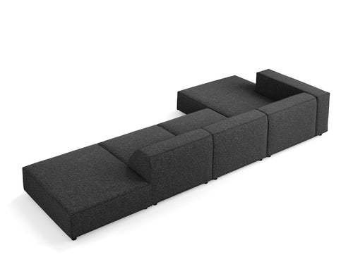 Cosmopolitan Design linker hoekbank Arendal 5-zits, chenille, zwart - 166x341x70cm