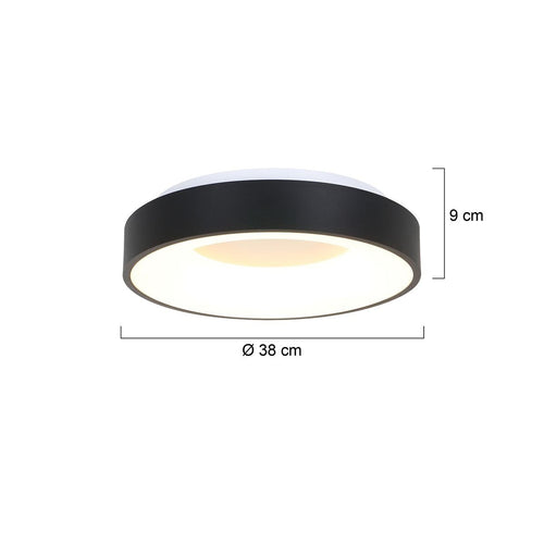 Steinhauer plafondlamp Ringlede - 1 lichts - 38x 9 cm - zwart - vtwonen shop