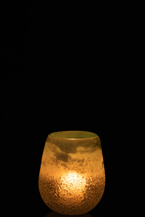 J-Line windlicht Scavo - glas - aqua - small