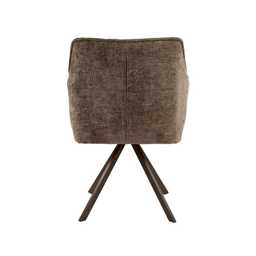Giga Living Eetkamerstoel Raster - Taupe/Bruin - Draaibaar - Set van 2