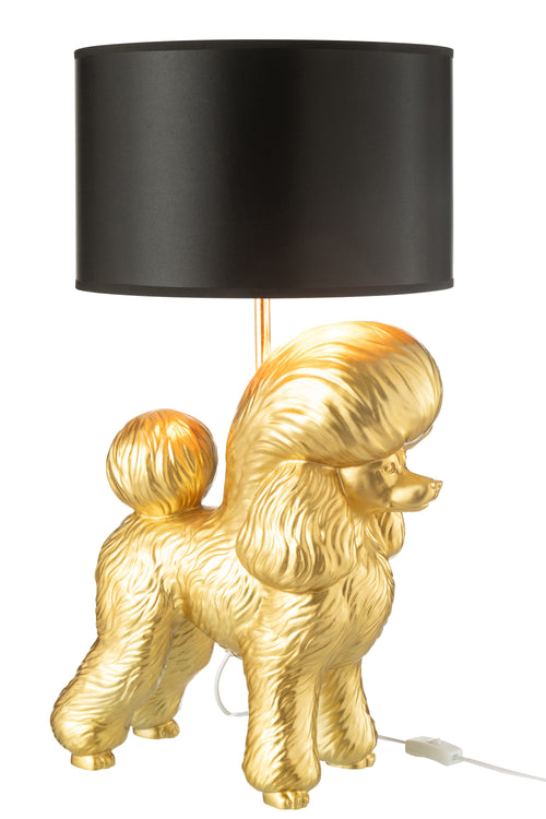 J-Line lamp Hond Poodle - polyresin - goud