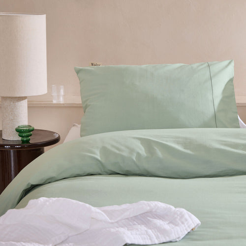 Walra - Dekbedovertrek Remade Uni Essence - 140x220 cm - Groen