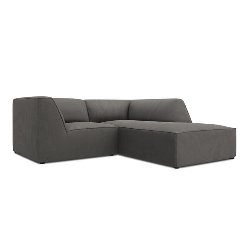 Cosmopolitan Design - Modulaire hoekbank rechts Siena 3-zits, ribfluwelen donkergrijs - 180x186x69cm
