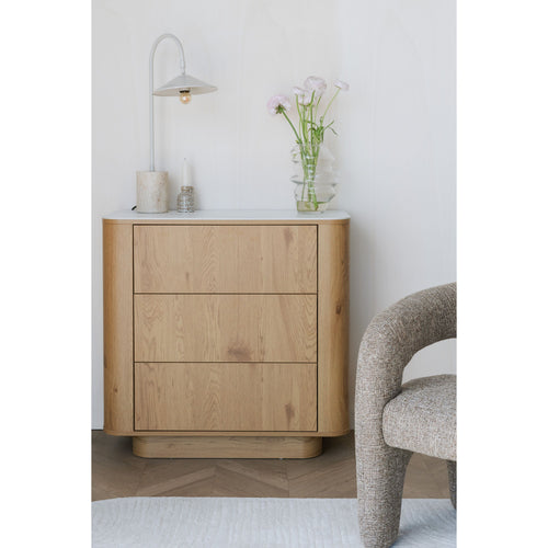 Housecraft Living Almira Ladekast Hout/ Marmerlook Naturel
