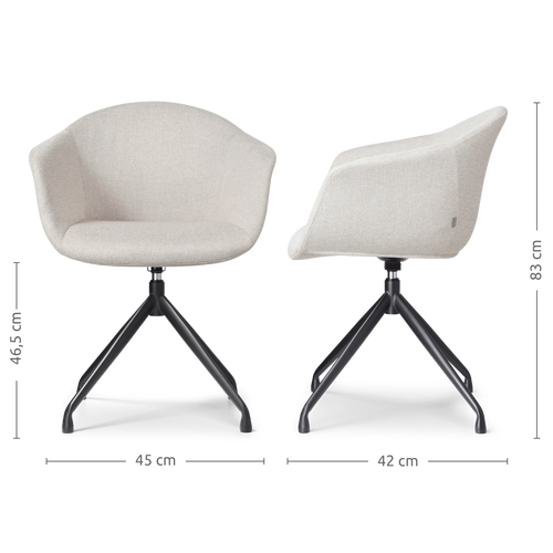 Nolon Nola-Otis Draaibare Eetkamerstoelen Set - Beige - Zwart - vtwonen shop