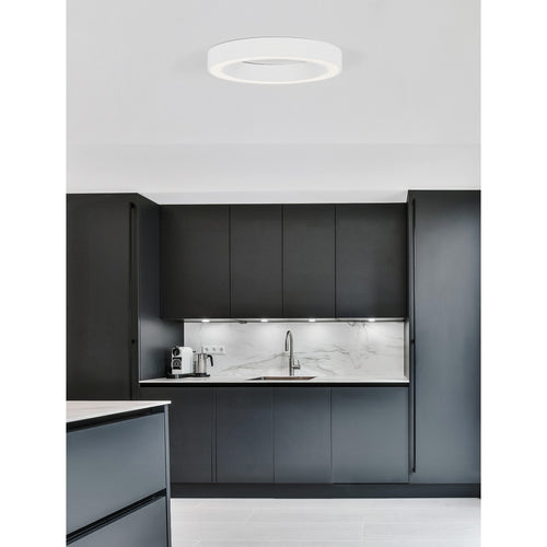 Merano Hartford Geïntegreerde LED Semi Flush Light Sandy White Aluminium LED 50W 3317Lm 2700K - 4000K + Afstandsbediening