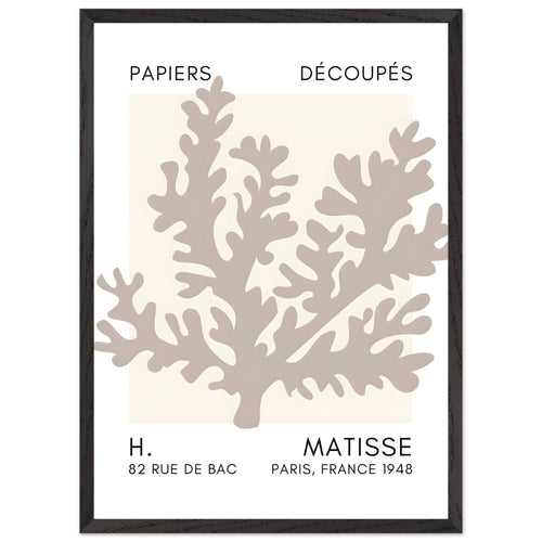 Artfulprints Poster met Lijst Matisse – Aqua bloom grey   - 50x70 cm - Grijs