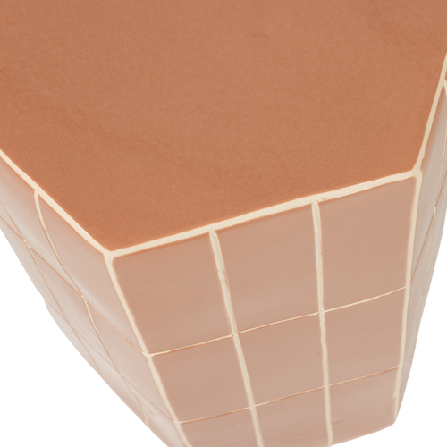 WOOOD decoratieve bijzettafel Plu - Keramiek - Oudroze - 54x38x32