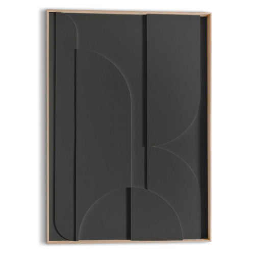 Reinders Puzzeled - charcoal schilderij 3d art -  zwart - woonkamer - 70x50cm