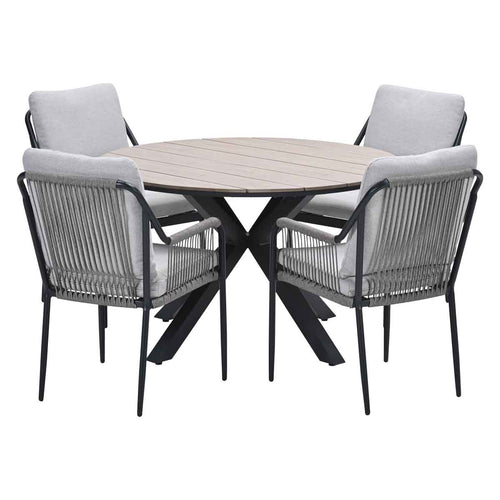 Garden Impressions tuinset Stevie - Tulli - taupe - Ø122x75 cm - 5-delig