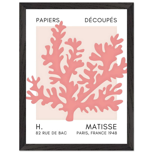 Artfulprints Poster met Lijst Matisse – Aqua bloom taupe   - 30x40 cm - Taupe