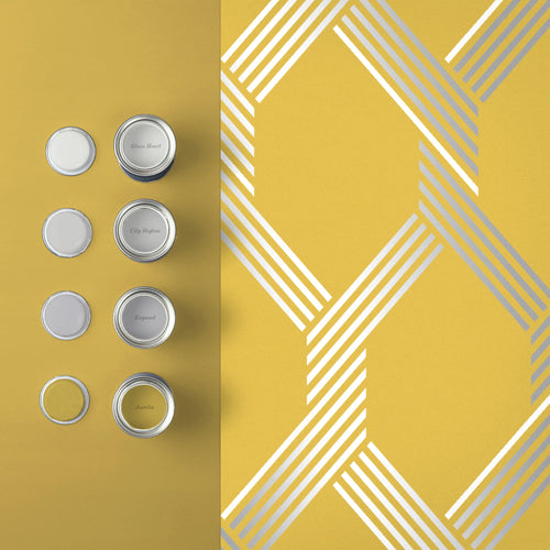 Graham & Brown Vliesbehang - Vector Lemon Silver - 10mx52cm - vtwonen shop