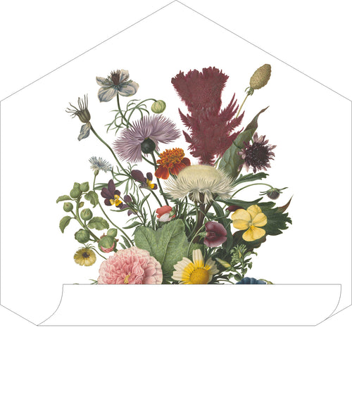 ESTAhome muursticker boeket groen, roze en geel - 70 x 81 cm - 158998