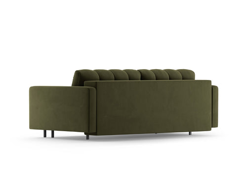 Cosmopolitan Design Slaapbank met opbergdoos Bali 3-zits, flueel groente - 84x222x105cm